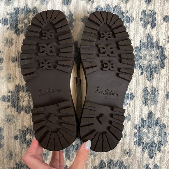 Cream Sam Edelman Laurs Lug-Sole Tailored Loafer Size 8.5 - Picture 5 of 5